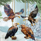 Alaskan Eagles Wooden Ornaments Set of 3 by G. Debrekht - Wildlife Holiday Decor - 8091321S4