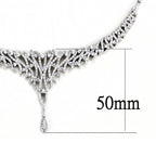 3W1413 - Rhodium Brass Jewelry Sets with AAA Grade CZ  in Clear-2