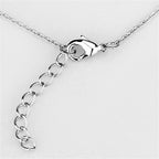 3W442 - Rhodium Brass Necklace with Synthetic Pearl in White