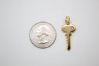 18K Gold Filled Heart With Key Outline Pendant Charm (A270)