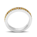 LO4759 - Rhodium Brass Ring with Top Grade Crystal in Topaz