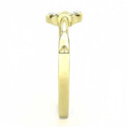 TK3439 - IP Gold(Ion Plating) Stainless Steel Ring with Top Grade Crystal  in Clear