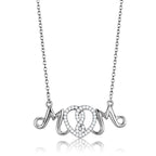 TS571 - Rhodium 925 Sterling Silver Necklace with AAA Grade CZ  in Clear
